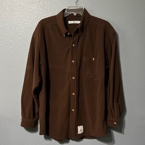 Atlantic Rancher Brown Flannel Shirt Mens Sz M Chamois Button Down Dock Soft